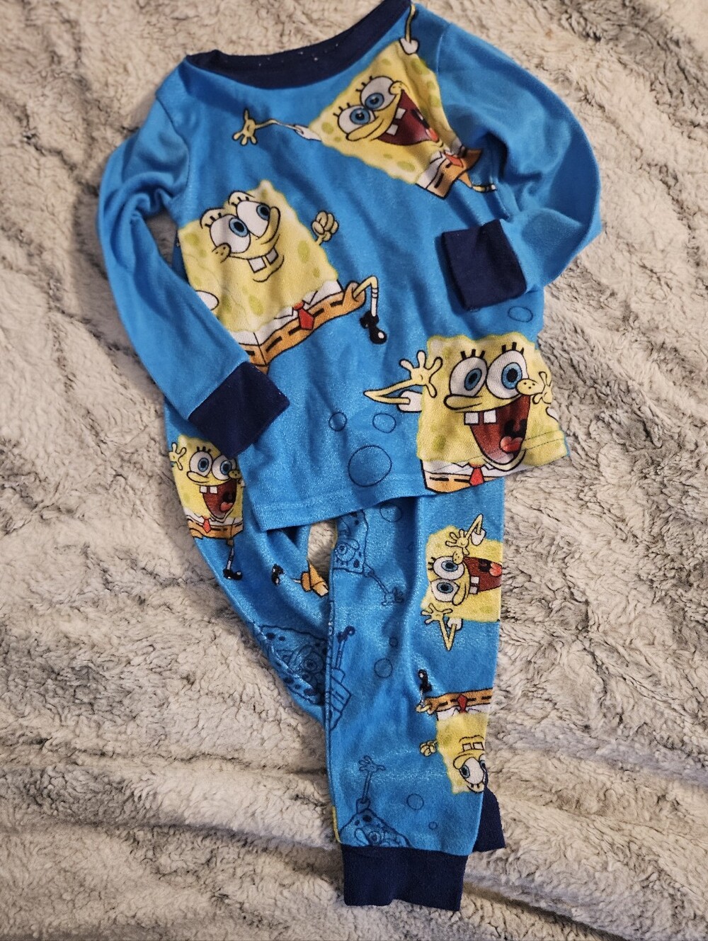 SpongeBob Squarepants Blue and Yellow Kids Pajama Set